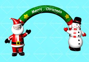 China Outdoor King 420D Inflatable Merry Christmas Arches Santa Claus Snowman  Nylon Fabric on sale