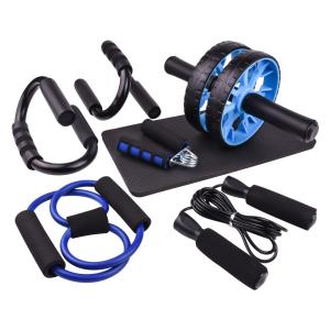 China SS Shaft Ab Wheel Roller Set Unisex Slipfree Push Up Bar For Home wholesale