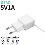 5V 1A Wall Mount Power Adapters With -20℃-85℃ Storage Temperature