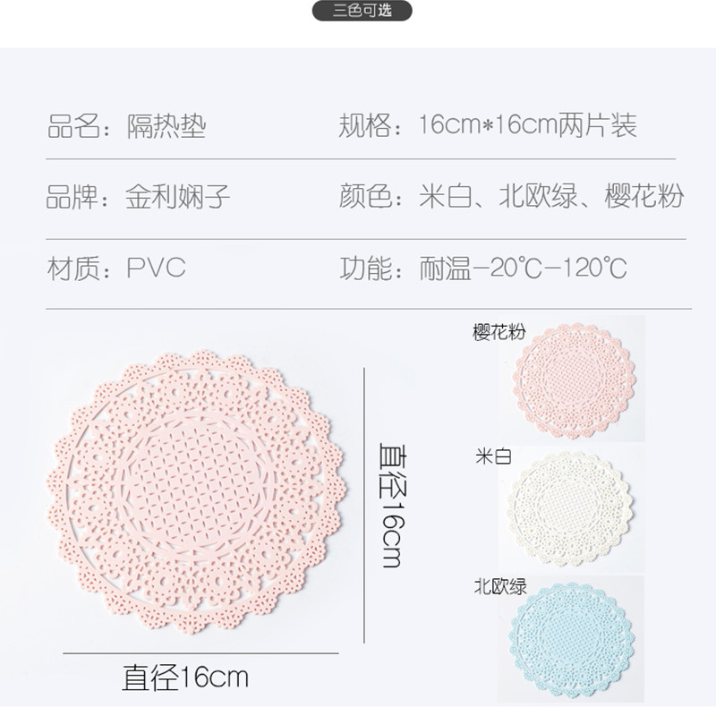 Thickening Gift PVC Silicone Pot Holders Thermal Coasters Dinner Mat