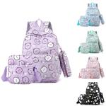 Fresh Backpack Versatile Backpack Junior High School Bear Cartoon Print Backpack