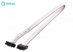 China 2x3p 6- Conductor Flat Ribbon Cable Assembly With Strain Relief Female Idc Connector on sale