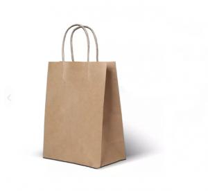 China Handle Kraft Paper Handbag Durable Pantone Take Away Food Bag on sale