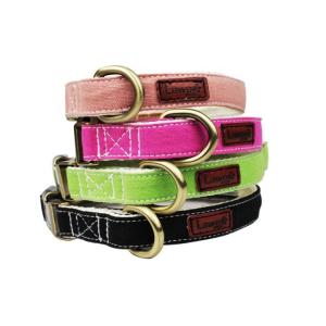 China Adjustable Canvas Cotton Decorative Pet Dog Collars And Leashes Plaid wholesale