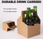 Cardboard paper coffee cup holder carrier,2 pack coffee cup drink paper carriers
