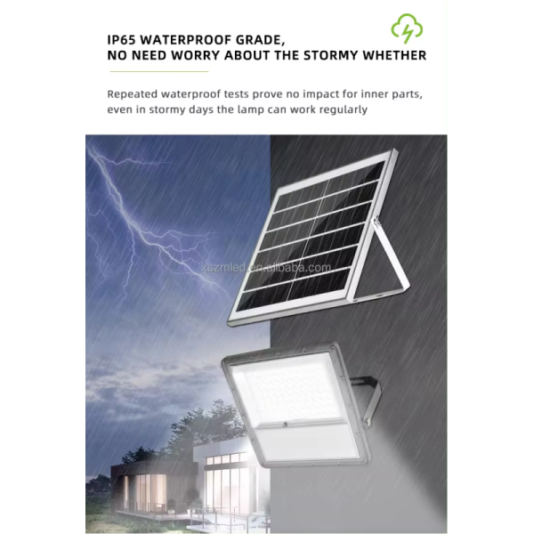 Eco-friendly Solar Flood Light with 12 Hours Lighting Three Control Modes and 180 Degree Rotatable Bracket