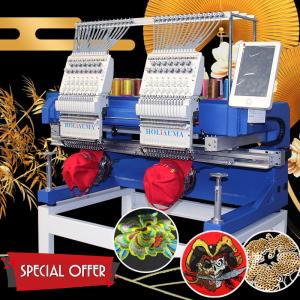 China Free shipping 400*500mm 2 head cap t-shirt flat 3d computer embroidery machine cheap tajima embroidery machine for sale wholesale