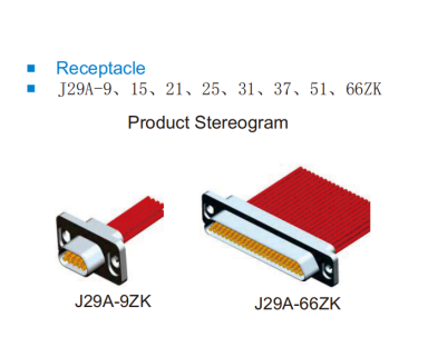 J29A-21TJP Micro Rectangular Connector with Threaded Locking Precision Twist Pins for Aeronautics and Astronautics Applications