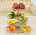 Household Wear Resistant Three Tier Steel Fruit Basket Chrome Plating