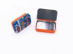 Rectangular Metal Tin Box With Window Hinge Gift Cards Packaging Small Metal