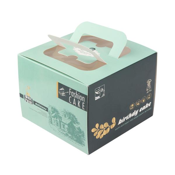 Eco Friendly Paperboard Food Container Paper Box With Handle Folders for Mini Cake Boxes Supply