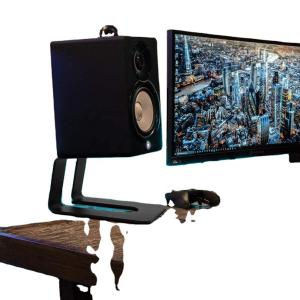 China Black Desk Surround Sound Speaker Monitor Stand Riser with 2mm Wire Diameter on sale