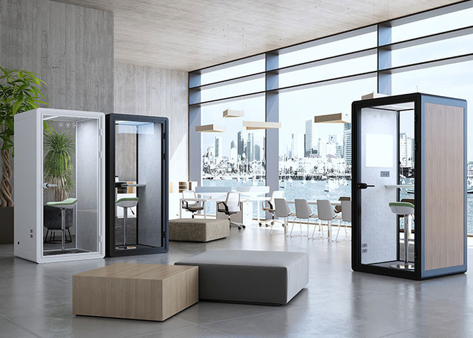 Disassemble Easy Installation Office Meeting Pods Durable Phone Booth 10mm Thickness Laminated Glass