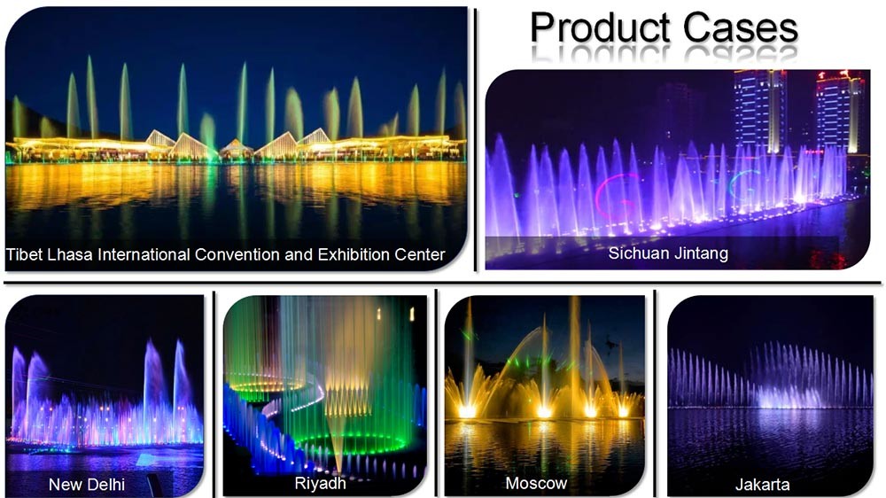 RGB Lighted Music Dancing Fountain For Large Park Decoration 1-100 Meters Height