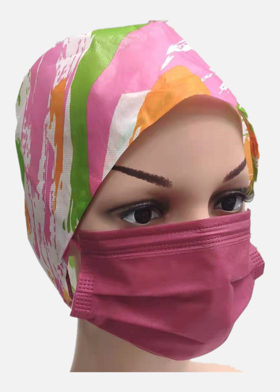 Disposable Medical / Surgical Face Mask Respirator Fresh Green Cotton Ear Loops 4-ply Fully Colore Hospital Dental Daily Use
