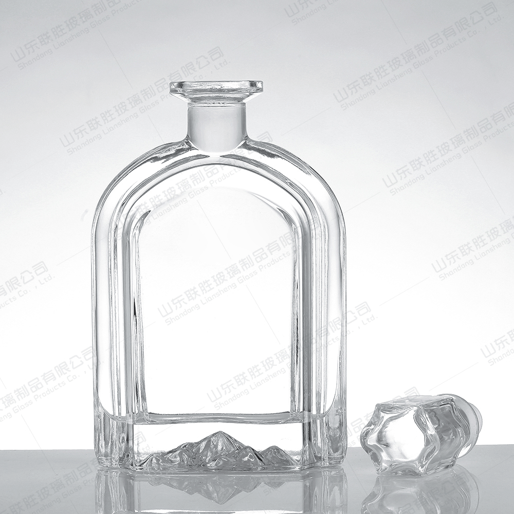 Glass Wine Bottle with Hot Stamping Surface Handling and Customized Color