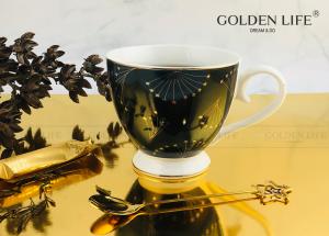 China Flower Pattern 15OZ AB Grade Handle Coffee Mugs 11x7x10cm wholesale