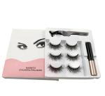 Silk Magnetic Eyeliner False Lashes , 20mm No Glue False Eyelashes