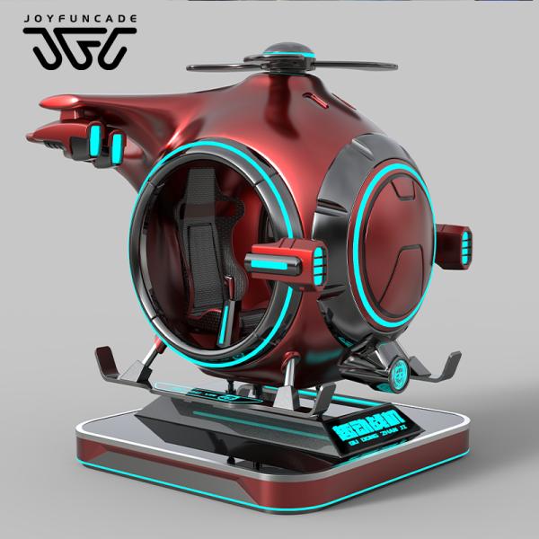 Customizable for Commercial Use VR Flight Simulator Helicopter-Shaped VR Arcade Game Suitable for Children