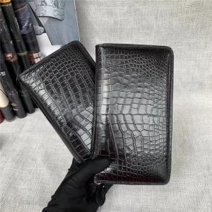 China Genuine Real True Crocodile Belly Skin Male Clutch Purse Men's Long Wallet Authentic Alligator Leather Large Card Holder wholesale