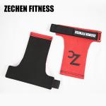 Soft red crossfit hand grips suede microfiber leather palm protect workout grips
