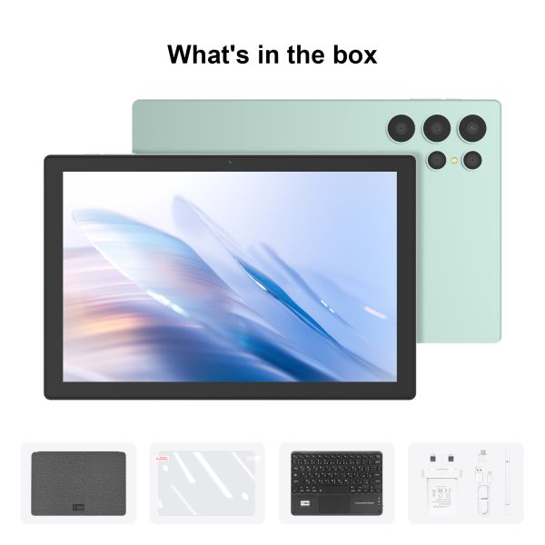C Idea 10 inch Android Tablet Snapdragon CPU with Keyboard for Student CM9000ultra Green