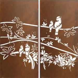 China Backyard Tropical Bird Laser Cut Corten Steel Panels wholesale