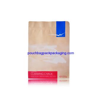 China Printed kraft paper bag with zipper, zip lock stand up kraft paper bag wholesale