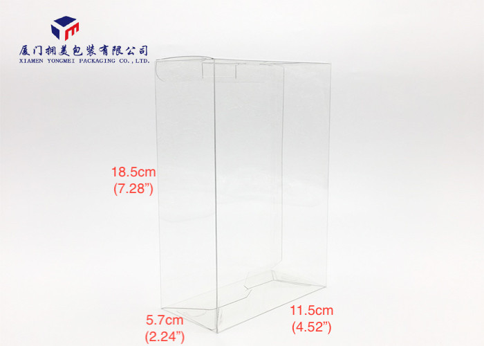 Custom Design Clear PET Plastic Box 0.3mm Automatic Lock Bottom 18.5cm Height