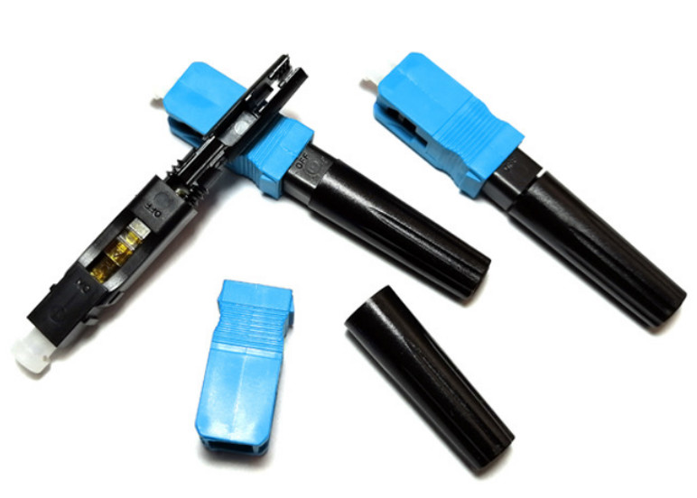 Plastic SC UPC Passive Electronic Components FTTH Fiber Optic Adaptor Fast Connector
