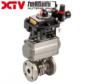 China Industrial DIN Wcb/CF8/CF8m Stainless Steel Floating Flange Ball Valve with Actuator on sale