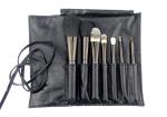 Smoky Brush Wooden Handle Travel Makeup Brush Set 7 pcs White Nylon Hair