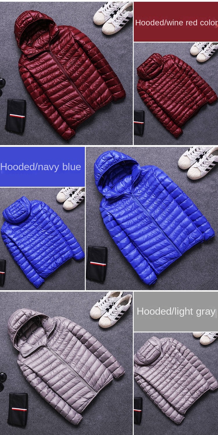 Blank Hooded Warm Down Jacket Casual Lightweight Winter Men Jackets