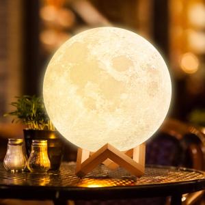 China Rechargeable Moon Lamp Dia 14.5cm 3D Moon Lights For Adult Kids Bedroom Christmas Gifts wholesale