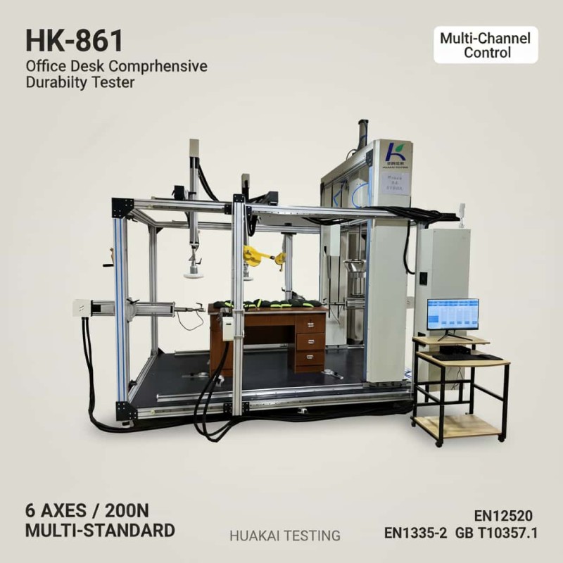 Professional Desk Integrated Fatigue Testing Machine EN12520 Standard Multi-Channel for Furniture Certification Lab