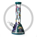 Rick And Morty Bong 7mm Thick UV Glass Water Bongs Night Luminous Products