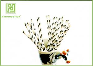 Black And White Bulk Party Paper Straws Decorations Usage Environmentally Friendly