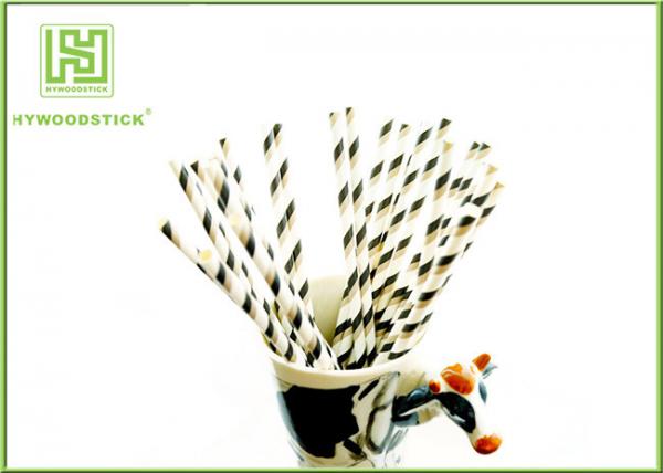 Quality Black And White Bulk Party Paper Straws Decorations Usage Environmentally Friendly for sale