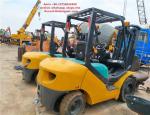 Komatsu Used Diesel Forklift Truck , Original 3 Stage Mast Forklift