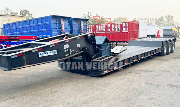 TITAN 3 Axle 80ton Hydraulic Removable Neck Trailer Detachable Gooseneck Lowboy Trailer for Sale