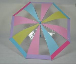 China Children's Rainbow See Through Umbrella , Clear Transparent Compact Umbrella wholesale