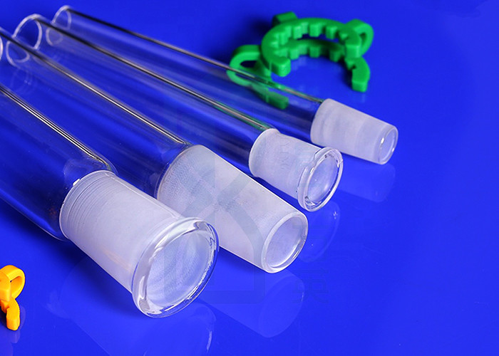 Alkali Resistance Pure Quartz Test Tube Clear Ground Joint Mouth For Lab