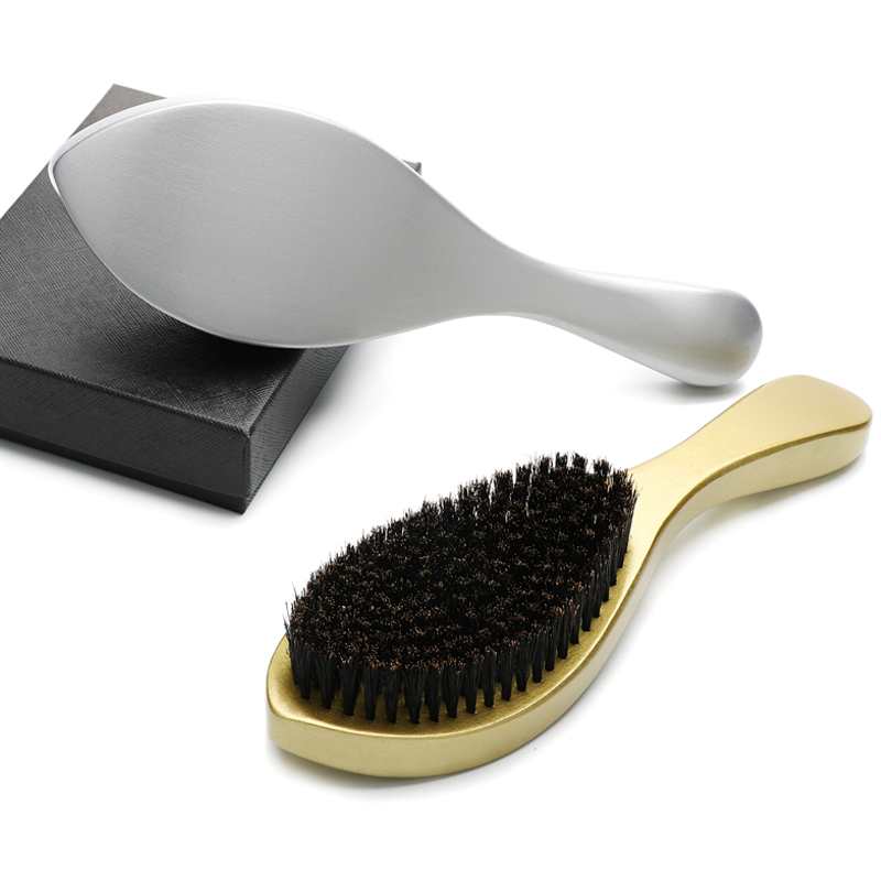 Custom Logo PU Boar Bristle Beard Brush With Beech Wood Handle