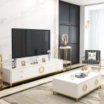 Stainless Steel TV Stand And Coffee Table Set Luxury Living Room Furniture
