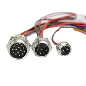 China Connector M16 Waterproof Cable Assembly Male And Female Straight Front Mount Wiring Harness wholesale