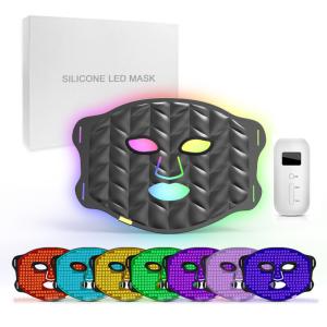 China Home Use Red LED Infrared Face Mask PDT 7 Colors Silicone Material wholesale