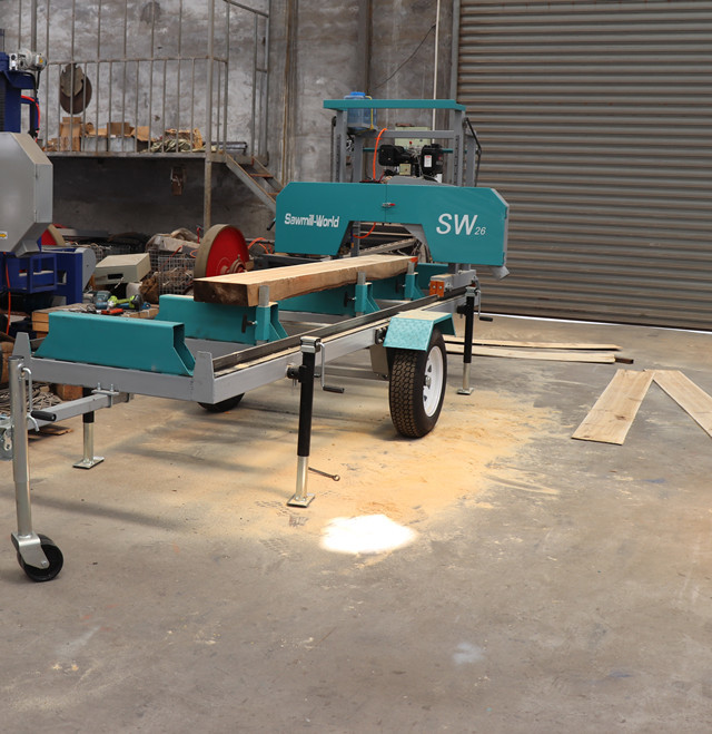 SW26 Diesel Portable Sawmill 26 Inch 36 Inch Bandsaw Mill Woodworking