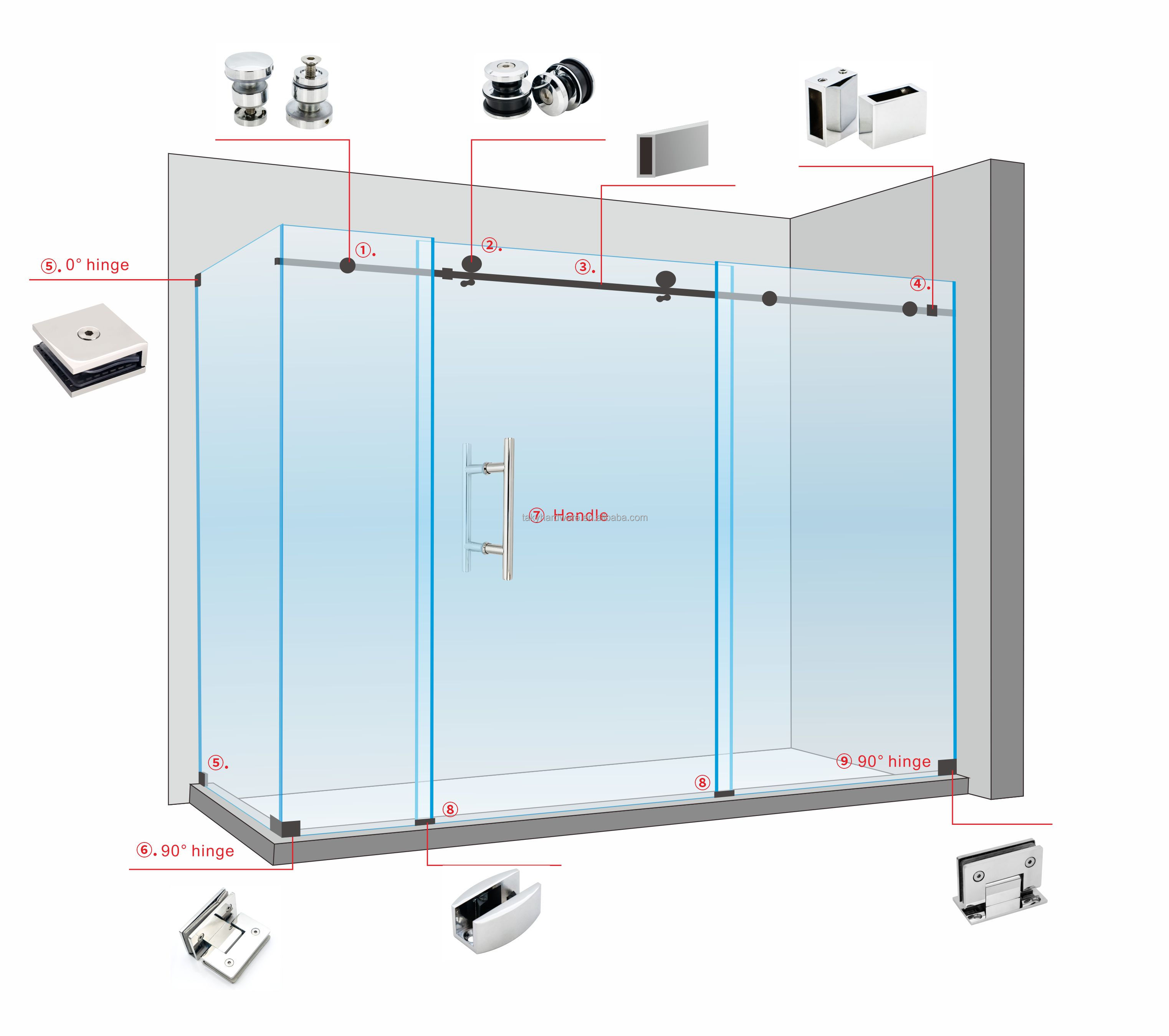 Enhance Your Shower Experience with Satin Steel 180 Degree Glass to Glass Door Hinge