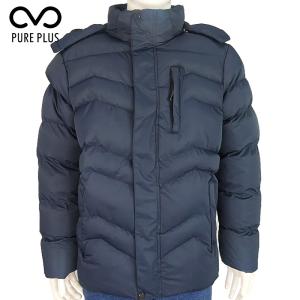 China Durable Windproof Mens Blue Padded Jacket With Detachable Hoody wholesale