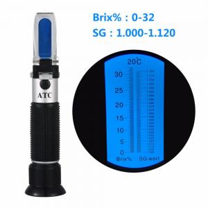 China RSG-32ATC Beer Wort and Wine Refractometer,brewing refractometer 0-32 Dual Scale - Specific Gravity 1.000-1.120 and 0-32 wholesale